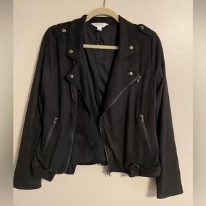 Black Suede Motorcycle Jacket - Medium